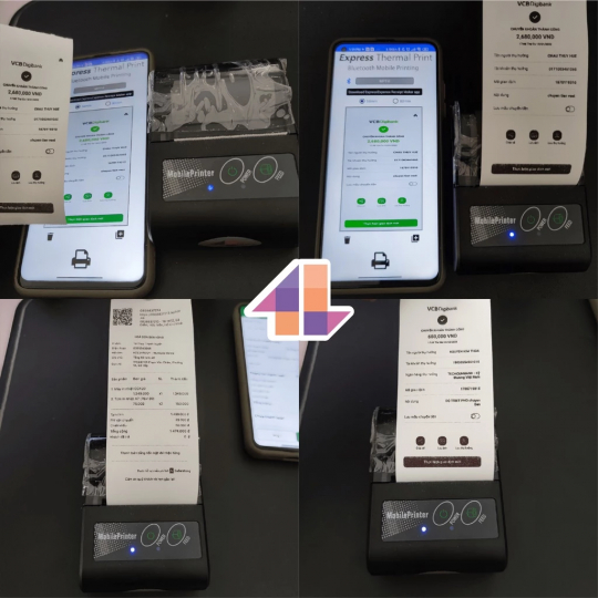 Máy in bill Bluetooth nhiệt Mini không dây KiotViet Viettelpay Đại lý Shopee Hóa đơn Phiếu tính tiền Ảnh chụp màn hình
