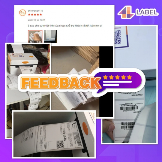 Giấy in đơn hàng TMDT A6 100x150 dạng tệp 500 tem loại dày đế 60gsm, nặng1100gram, loại mỏng đế 40gsm, nặng 900gram