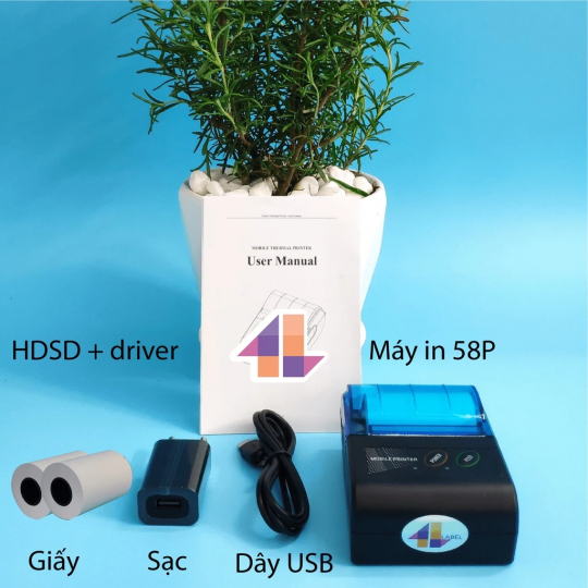Máy in bill Bluetooth nhiệt Mini không dây KiotViet Viettelpay Đại lý Shopee Hóa đơn Phiếu tính tiền Ảnh chụp màn hình