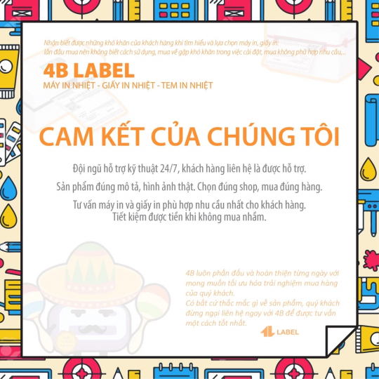 Giấy in nhiệt A7 70x100 dạng cuộn 30m, tem nhiệt 4B Label chuyên dùng in đơn hàng TMDT, siêu tiết kiệm