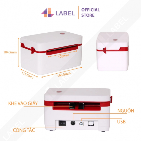 Máy in nhiệt điện thoại A6, Máy in nhiệt ZY909 Printer in đơn hàng nhanh chóng không cần mực, in decal, tem vận chuyển