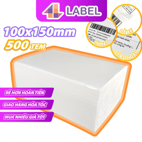 Combo 20 xấp Giấy in nhiệt A6, tem nhiệt A6 100x150 Có Sẵn Lớp Dán, Chống nước, Giấy dày, In Đơn Shopee