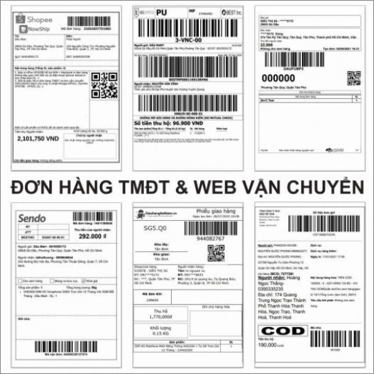 Combo 20 xấp 75x100, 500 tem nhiệt A7 75x100 Có Sẵn Lớp Dán, Chống nước, Giấy dày, In Đơn Shopee