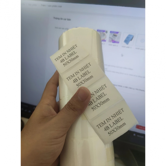 Tem trà sữa, 40x30, cuộn 800 tem, giấy in tem nhiệt , tem phụ, nhãn trà sữa, có keo sẵn, loại in đậm