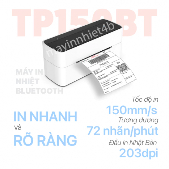Máy in nhiệt Bluetooth A6, A7 TP-150BT, in đơn hàng qua điện thoại, máy in nhiệt cao cấp, chất lượng cao