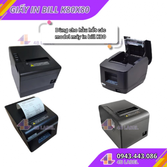 THÙNG Giấy in Bill  K80X80 in mờ  Giấy in hóa đơn, in đơn livestream, giấy in nhiệt