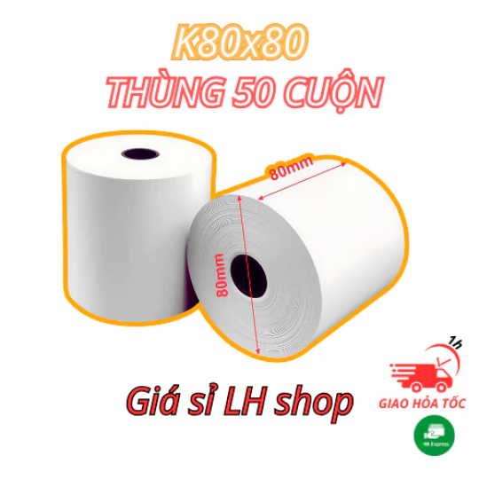 THÙNG Giấy in Bill K80x80 Giấy in hóa đơn, in đơn livestream, giấy in nhiệt
