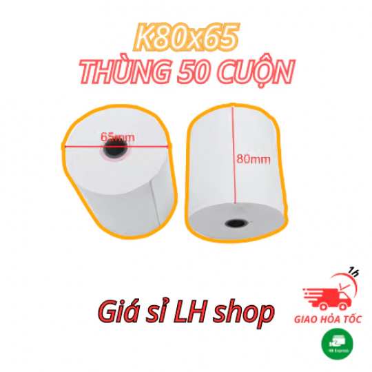 THÙNG Giấy in Bill  K80x65 Giấy in hóa đơn, in đơn livestream, giấy in nhiệt 