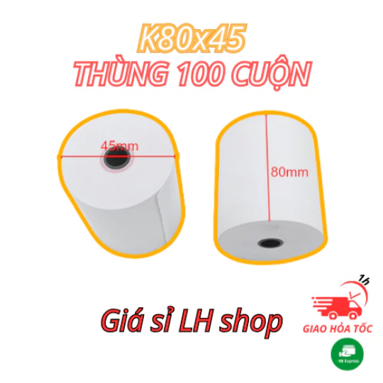 THÙNG Giấy in Bill  K80X45 Giấy in hóa đơn, in đơn livestream, giấy in nhiệt   
