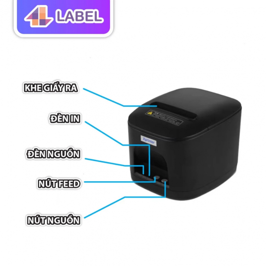Máy in bill qua điện thoại K80 USB/LAN,in giấy in bill có keo, đơn livestream TPOS,chotdon, Sapo, KiotViet, Sổ bán hàng