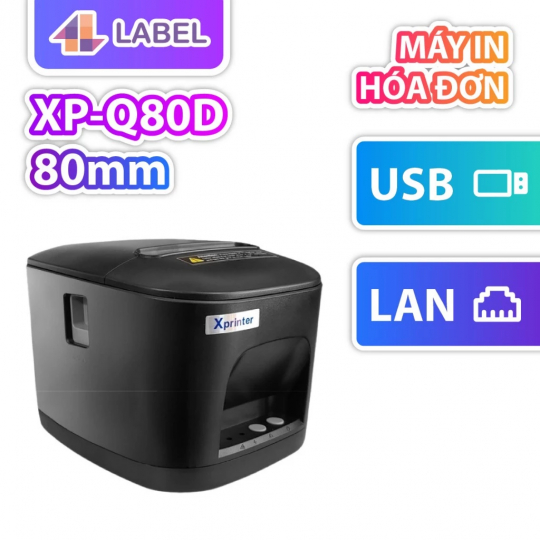 Máy in bill qua điện thoại K80 USB/LAN,in giấy in bill có keo, đơn livestream TPOS,chotdon, Sapo, KiotViet, Sổ bán hàng